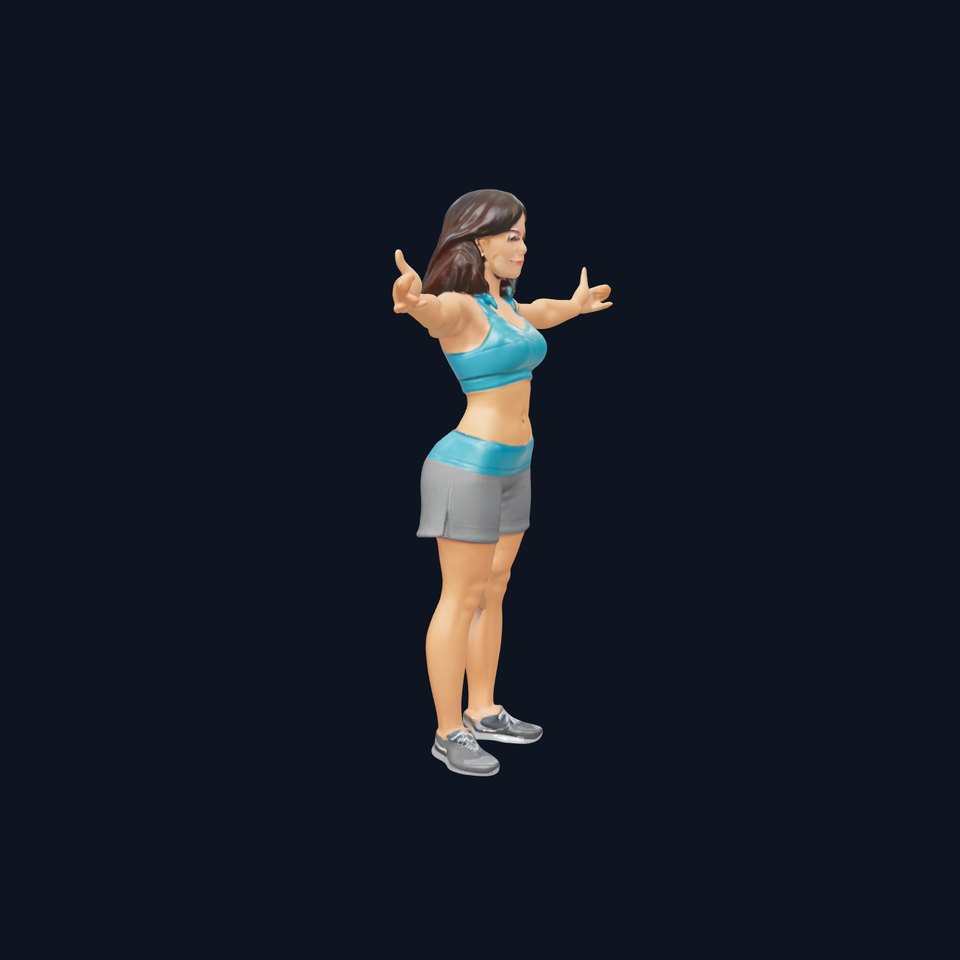 Athletic Female Character Model Rigged and Animated
